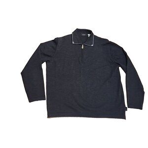 vintage VERSACE CLASSIC V2 mens XL Merino Wool Sweater polo shirt 1/4 zip gray